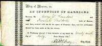 City of Boston Intention of Marriage 1841