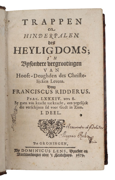 Trappen en hinderpalen des heyligdoms; in bysondere vergrootingen van hooft-deughden des christelijcken levens. 2 parts. (photo 2)