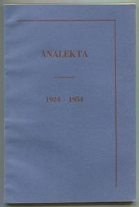 Analekta 1924-1954. An Anthology of Amherst Undergraduate Writing