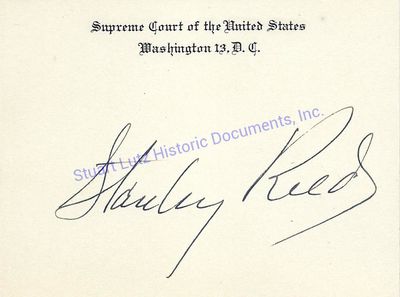 Justice Reed Signs A Supreme Court Card