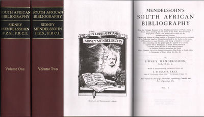 MENDELSSOHN'S SOUTH AFRICAN BIBLIOGRAPHY. VOL.…