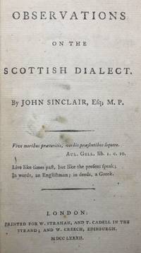 cover of Observations on the Scottish Dialect