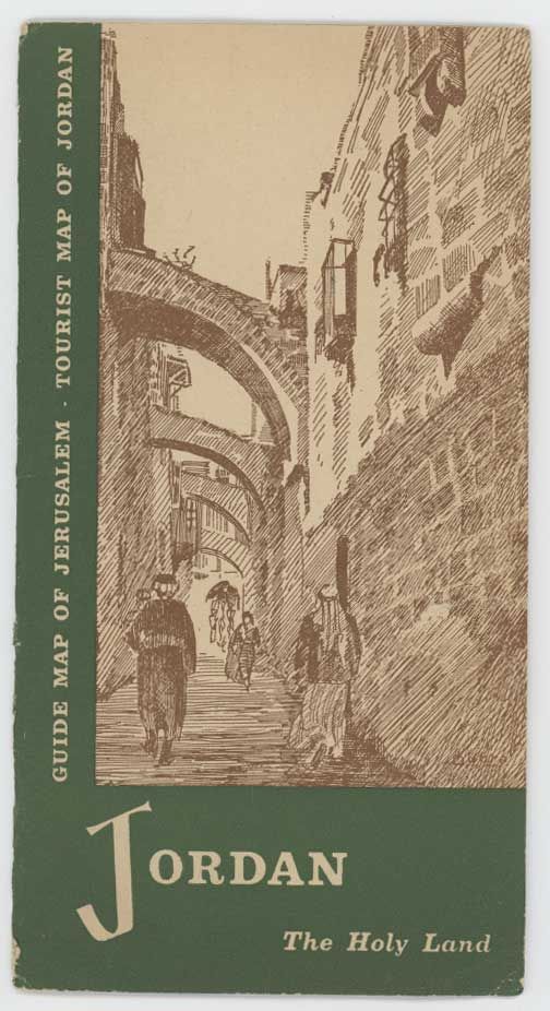 Jordan. The Holy Land. Guide Map of Jerusalem. Tourist Map of Jordan