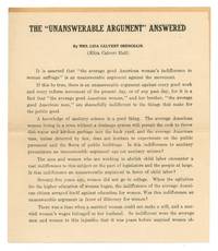 [Small broadside or handbill]: The Unanswerable Argument Answered