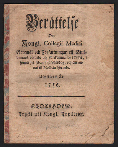 Berättelse om kongl. Collegii medici göremål och…