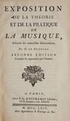 Exposition de la Theorie et de la Pratique de la Musique, Suivant les nouvelles decouvertes ... Seconde Édition Corrigé & augmenté par l'Auteur