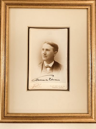 Thomas Edison Beautifully Signed Early Cabinet Photograph