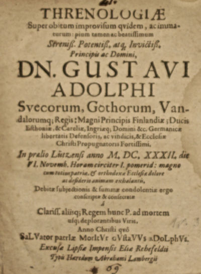 Threnologiae Super obitum improvisum quidem, ac…