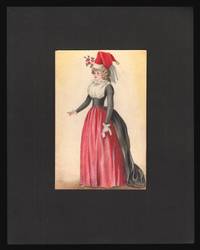 image of Two original costume studies in pencil and watercolors, signed
