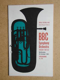 BBC Symphony Orchestra. Concert Programme. by Royal Festival Hall - 1961