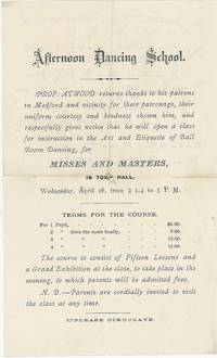 Circular - Afternoon Dancing School for Misses and Masters