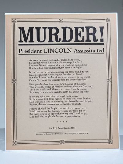 : (S.n.), 1865. Broadside. 9 5/8