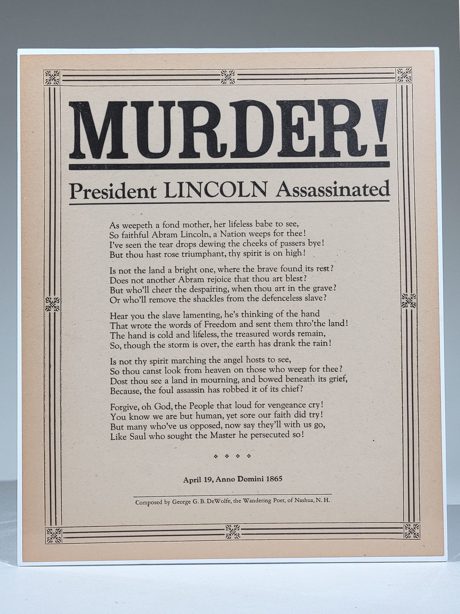 MURDER! President Lincoln Assassinated