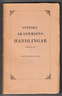 Svenska Akademiens Handlingar ifrån år 1886.…