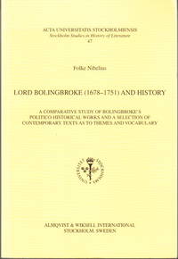 Lord Bolingbroke (1678-1751) and History. A Comparative Study of Bolingbroke’s...