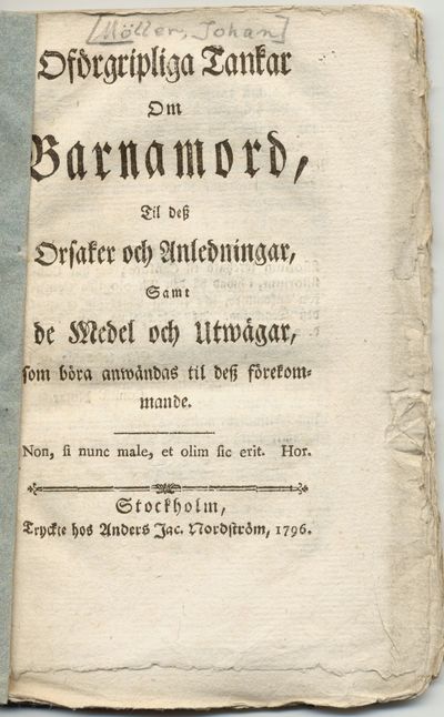 Oförgripliga tankar om barnamord, til dess…