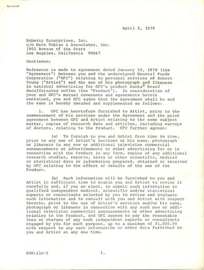 Robert Young Document Signed