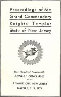 PROCEEDINGS GRAND COMMANDERY KNIGHTS TEMPLAR STATE NEW JERSEY 1974