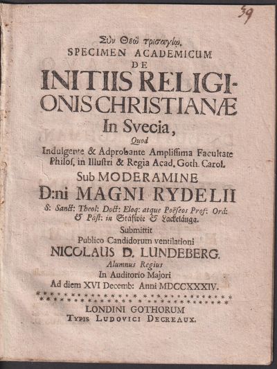 Specimen academicum de initiis religionis…