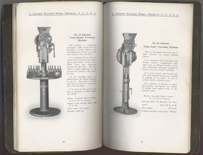 Johnson Machinery: Machines for Manufacturing Crown Corks, Screw Caps, Regular Bottle Corks and Cork Discs, also Crowning Machines