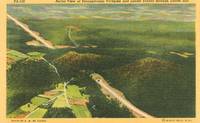 Aerial View of Pennsylvania Turnpike and Laurel Tunnel, unused linen Postcard