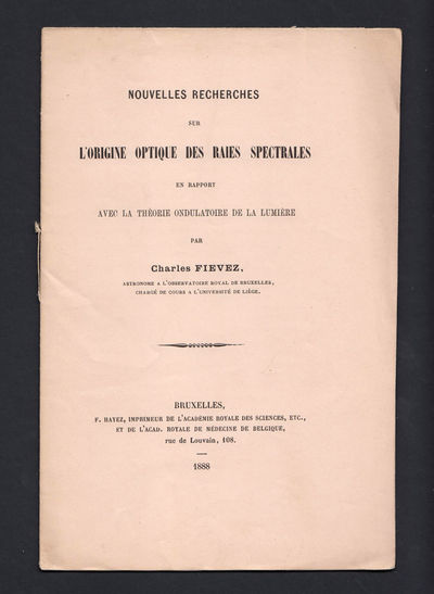 Nouvelles Recherches sur l'Origine Optique des…