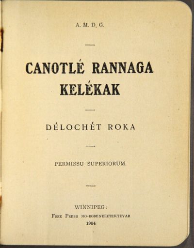 Canotle Rannaga Kelekak. Delochet Roka [Canticles,