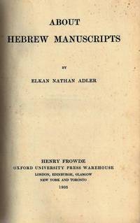 ABOUT HEBREW MANUSCRIPTS.
