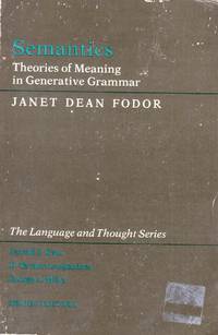 Semantics by Janet Dean Fodor - Paperback - 1982-07-19 - from Kayleighbug Books (SKU: kb019112)