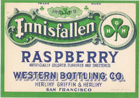 An Original Vintage Innisfallen Soda Bottle Label by Western Bottling Company - 1935