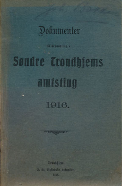DOKUMENTER TIL BEHANDLING I SØNDRE TRONDHJEMS…