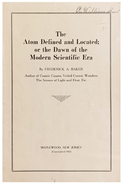 The atom defined and located; or the dawn of the modern scientific era.