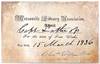 View Image 1 of 2 for 1836 Mercantile Library Association Membership Card Inventory #26008526