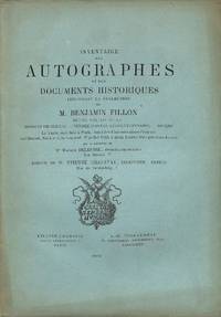 Vente 27 Juillet 1883 : Inventaire Des Autographes et Des Documents Historiques Composant La Collection De M. Benjamin Fillon. Séries XIII - XV. Hommes De Guerre, Vendée Contre-Révolutionnaire, Divers.