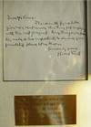 View Image 2 of 2 for AUTOGRAPH LETTER SIGNED matted and framed with a portrait and two brass plaques Inventory #012829