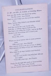 image of Congratulations to Mr. and Mrs. Jo Labadie of Bubbling Waters