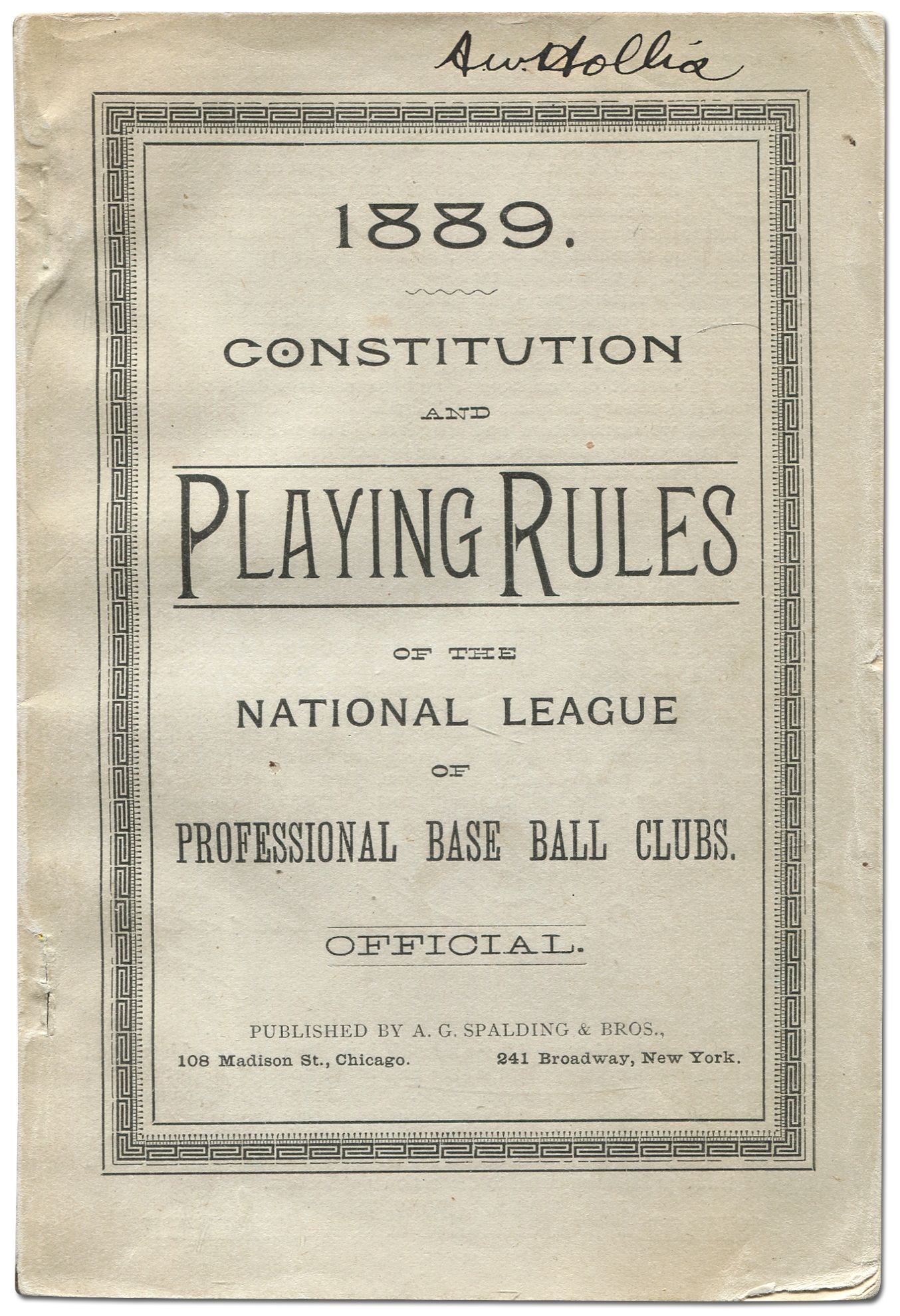 Constitution and Playing Rules of the National Lea