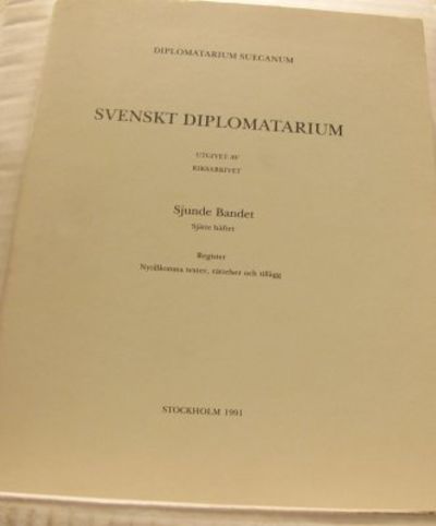 Svenskt diplomatarium. VII:6. Register.…