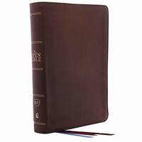 The KJV, Open Bible, Genuine Leather, Brown, Red Letter, Comfort Print: Complete Reference System