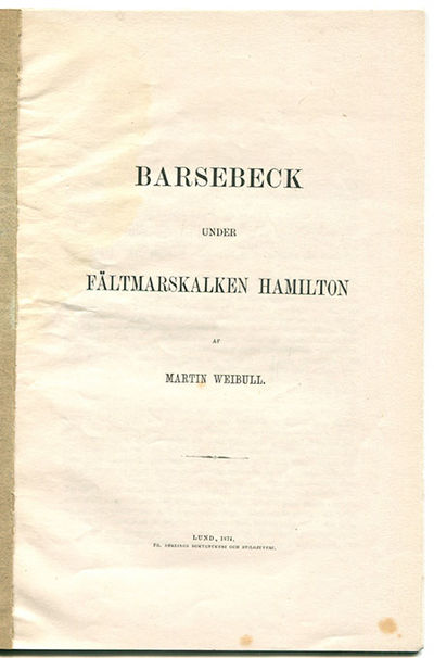 Barsebeck under fältmarskalken Hamilton.