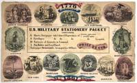 U.S. Military Stationery Packet" -- Hand-colored Envelope Advertising Patriotic Stationery Published by Charles Magnus