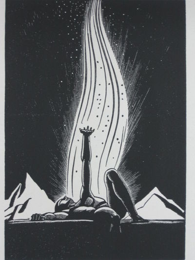 1939 AMERICAN BLOCK PRINT CALENDAR. (Original Woodcut 1939-american-block-print-calendar-original-woodcut-flame-by-rockwell-kent-by-original-woodcuts-by-rockwell-kent-josef-albers-and-others-1938