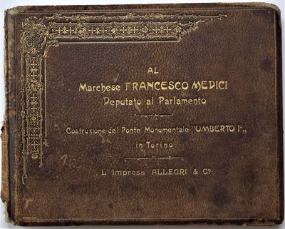 Important Historical Architectural Photo Album in Deluxe Presentation Binding)  Costruzione Del Ponte Monumentale "Umberto I" in Torino