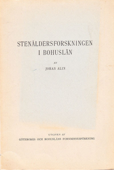 Stenåldersforskningen i Bohuslän. [Utgiven av…