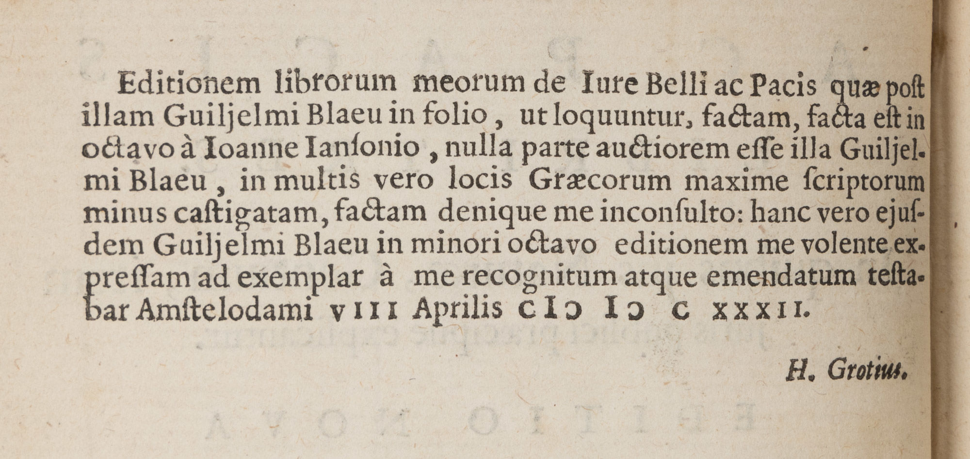 De Iure Belli ac Pacis Libri Tres... Amsterdam: Blaeu, 1632 by Grotius ...