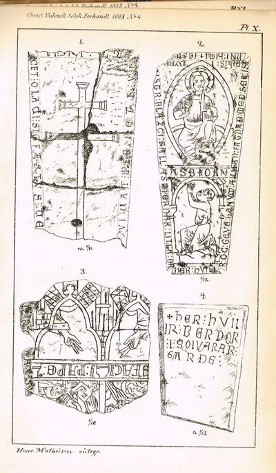 1-4 i ett bind. 1) Axel Johannessen: Difteriens Forekomst i Norge. 2) Ingvald Undset: Norske jordfundne Oldsager i Nordiske Museet i Stockholm. 3) Østbye: Om plan og komposition i Thukidyds græske historie. 4) Ingvald Undset: Indskrifter fra middelalderen i Trondhjems domkirke. (photo 2)