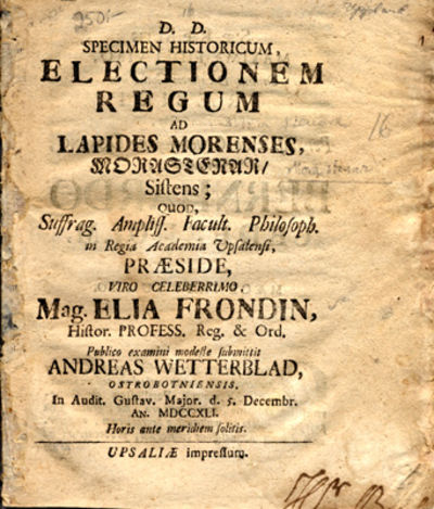 Specimen histroricum, electionem regum ad lapides…