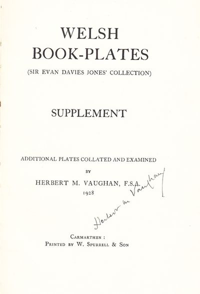 Welsh book-plates (Sir Evan Davies Jones’…