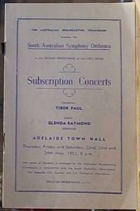 South Australian Symphony Orchestra; Subscription Concerts, 1952