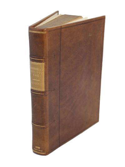 Historiae Philippicae. Justinus. Basileae: 1539. Measures 5.5 x 7.5 inches. 319 pages. Rebound in br...